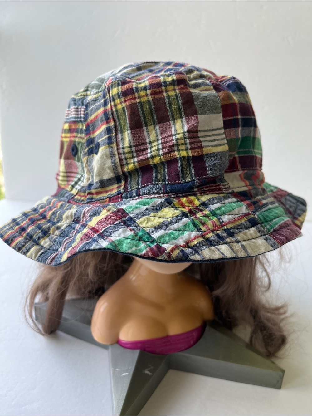Baby Gap Madras Plaid Bucket Hat Size M L